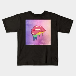 Kiss lips mouth kiss love valentine day Kids T-Shirt